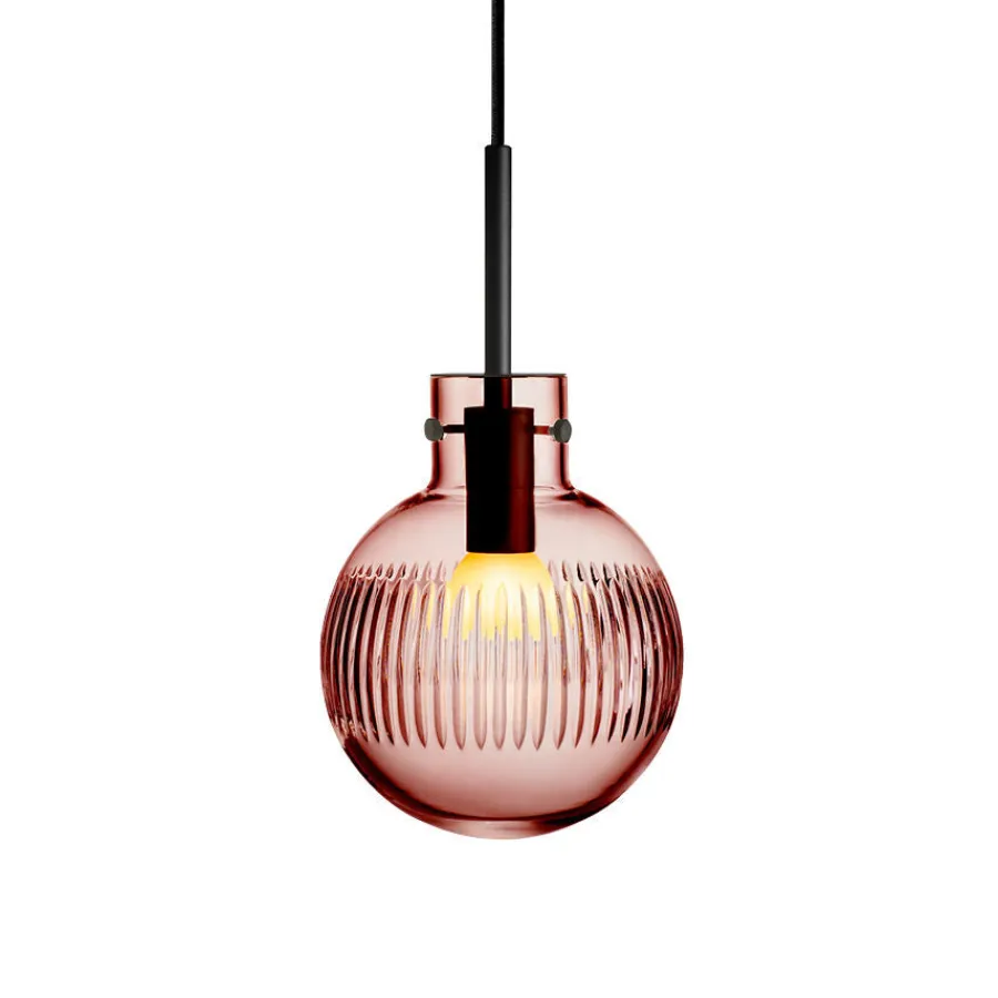 HADELAND GLASSVERK Taklamper|Krystallkuler-KRYSTALLKULE TAKLAMPE SKJÆR MORGENRØD 160MM Morgenrød