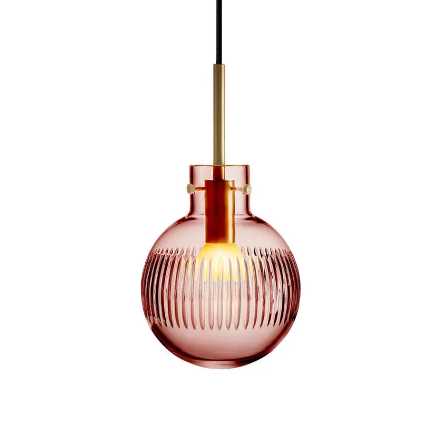 HADELAND GLASSVERK Taklamper|Krystallkuler-KRYSTALLKULE TAKLAMPE SKJÆR MORGENRØD 160MM Morgenrød