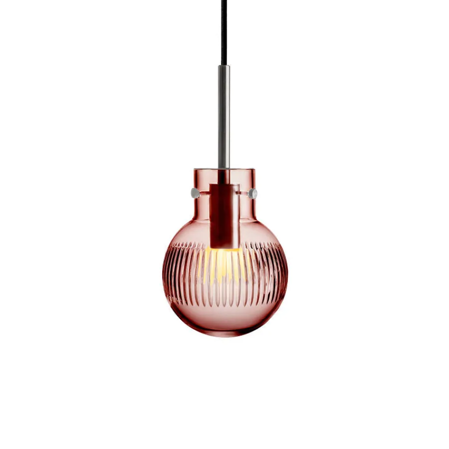 HADELAND GLASSVERK Taklamper|Krystallkuler-KRYSTALLKULE TAKLAMPE SKJÆR MORGENRØD 120MM Morgenrød