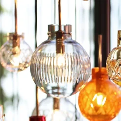 HADELAND GLASSVERK Taklamper|Krystallkuler-KRYSTALLKULE TAKLAMPE SKJÆR 120MM Oliven