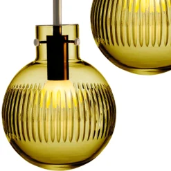 HADELAND GLASSVERK Taklamper|Krystallkuler-KRYSTALLKULE TAKLAMPE SKJÆR 120MM Oliven