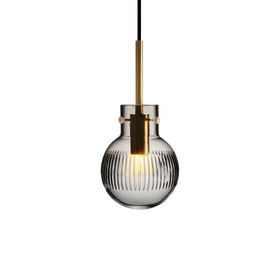 HADELAND GLASSVERK Taklamper|Krystallkuler-KRYSTALLKULE TAKLAMPE SKJÆR RØKGRÅ 120MM Røkgrå