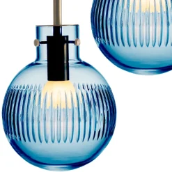 HADELAND GLASSVERK Taklamper|Krystallkuler-KRYSTALLKULE TAKLAMPE SKJÆR STÅLBLÅ 160MM Stålblå