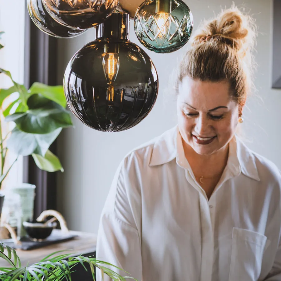 HADELAND GLASSVERK Taklamper|Krystallkuler-KRYSTALLKULE TAKLAMPE SKUMRING 3 STK Flerfarget