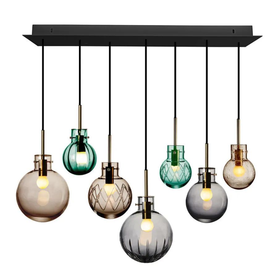 HADELAND GLASSVERK Taklamper|Krystallkuler-KRYSTALLKULE TAKLAMPE SKUMRING 7 STK Flerfarget