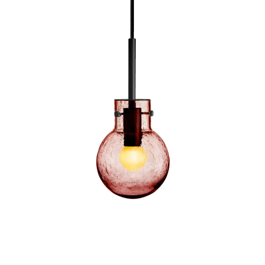 HADELAND GLASSVERK Taklamper|Krystallkuler-KRYSTALLKULE TAKLAMPE SODA MORGENRØD 120MM