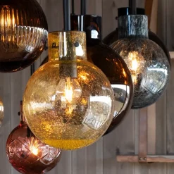 HADELAND GLASSVERK Taklamper|Krystallkuler-KRYSTALLKULE TAKLAMPE SODA 160MM Oliven