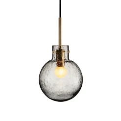 HADELAND GLASSVERK Taklamper|Krystallkuler-KRYSTALLKULE TAKLAMPE SODA RØKGRÅ 160MM Røkgrå