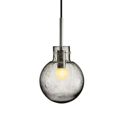 HADELAND GLASSVERK Taklamper|Krystallkuler-KRYSTALLKULE TAKLAMPE SODA RØKGRÅ 160MM Røkgrå