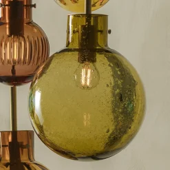 HADELAND GLASSVERK Taklamper|Krystallkuler-KRYSTALLKULE TAKLAMPE SODA RØKGRÅ 160MM Røkgrå