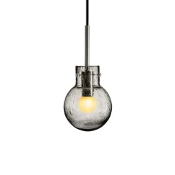 HADELAND GLASSVERK Taklamper|Krystallkuler-KRYSTALLKULE TAKLAMPE SODA RØKGRÅ 120MM Røkgrå