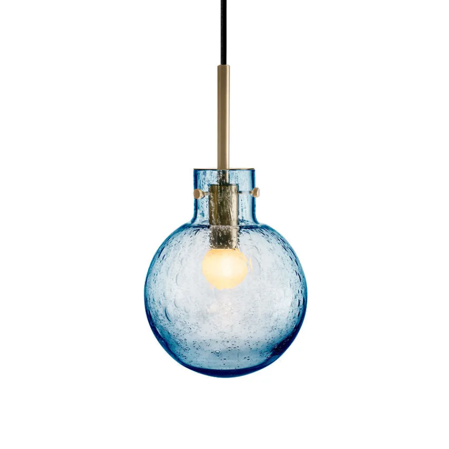 HADELAND GLASSVERK Taklamper|Krystallkuler-KRYSTALLKULE TAKLAMPE SODA STÅLBLÅ 160MM Stålblå