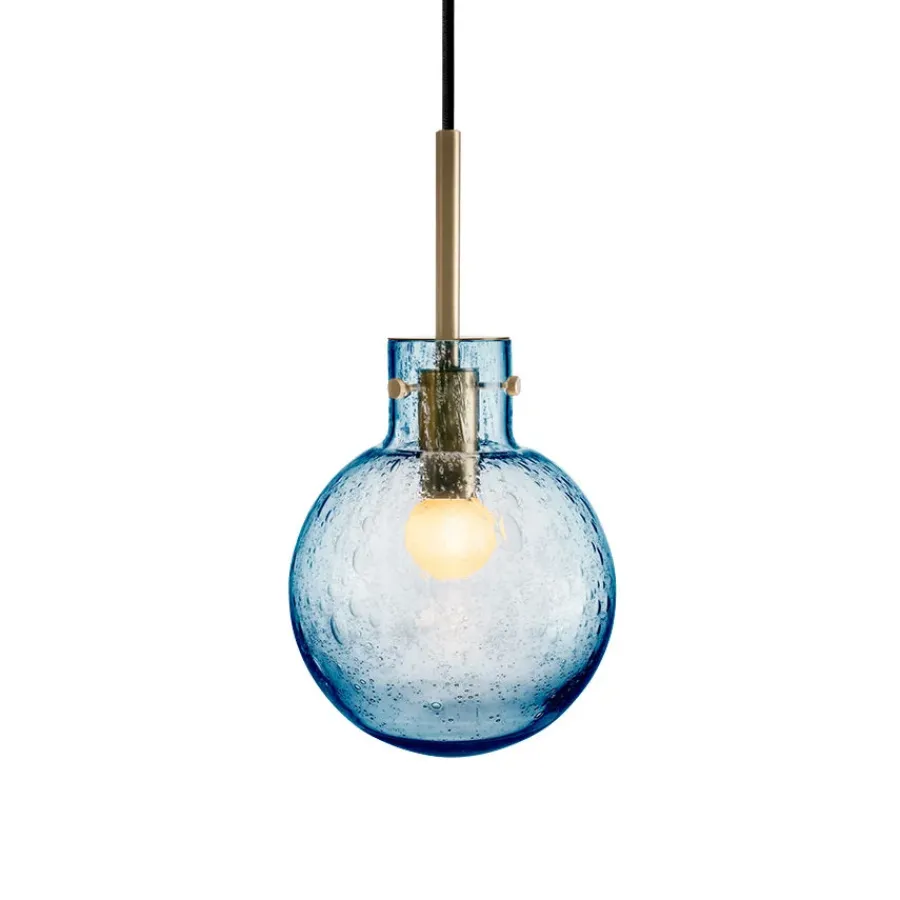 HADELAND GLASSVERK Taklamper|Krystallkuler-KRYSTALLKULE TAKLAMPE SODA STÅLBLÅ 160MM Stålblå