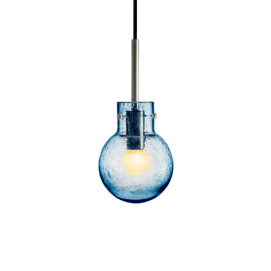 HADELAND GLASSVERK Taklamper|Krystallkuler-KRYSTALLKULE TAKLAMPE SODA STÅLBLÅ 120MM Stålblå