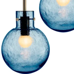 HADELAND GLASSVERK AS Taklamper|Krystallkuler-KRYSTALLKULE TAKLAMPE SODA STÅLBLÅ 200MM Stålblå