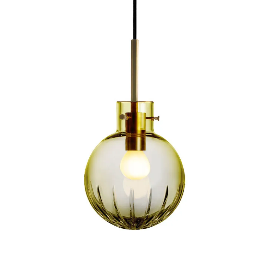HADELAND GLASSVERK Taklamper|Krystallkuler-KRYSTALLKULE TAKLAMPE STOR STJERNE 160MM Oliven