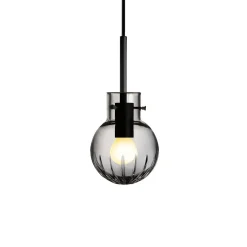 HADELAND GLASSVERK Taklamper|Krystallkuler-KRYSTALLKULE TAKLAMPE STOR STJERNE RØKGRÅ 120MM Røkgrå