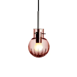 HADELAND GLASSVERK Taklamper|Krystallkuler-KRYSTALLKULE TAKLAMPE STOR STJERNE MORGENRØD 120MM Morgenrød
