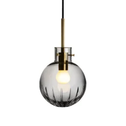 HADELAND GLASSVERK Taklamper|Krystallkuler-KRYSTALLKULE TAKLAMPE STOR STJERNE RØKGRÅ 160MM Røkgrå