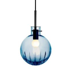 HADELAND GLASSVERK AS Taklamper|Krystallkuler-KRYSTALLKULE TAKLAMPE STOR STJERNE STÅLBLÅ 200MM Stålblå