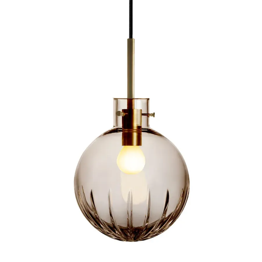 HADELAND GLASSVERK Taklamper|Krystallkuler-KRYSTALLKULE TAKLAMPE STOR STJERNE 160MM Kakao