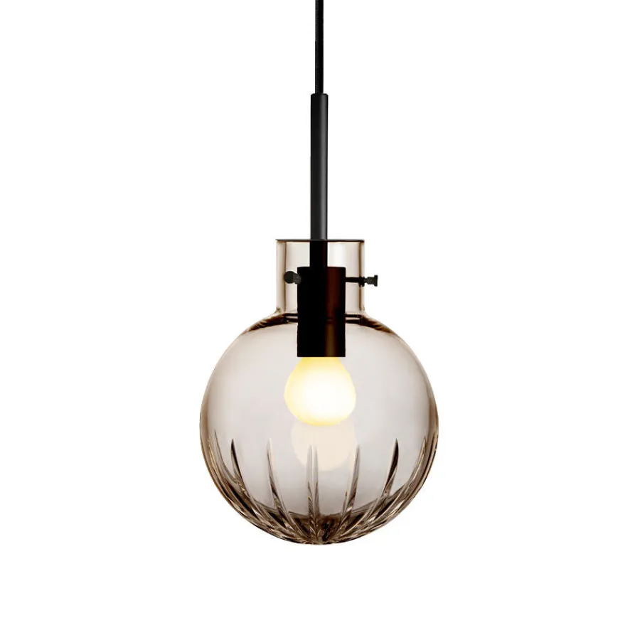 HADELAND GLASSVERK Taklamper|Krystallkuler-KRYSTALLKULE TAKLAMPE STOR STJERNE 160MM Kakao