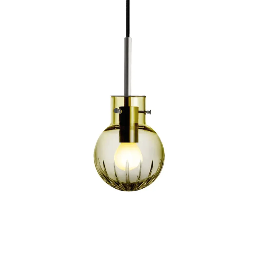 HADELAND GLASSVERK Taklamper|Krystallkuler-KRYSTALLKULE TAKLAMPE STOR STJERNE 120MM Oliven