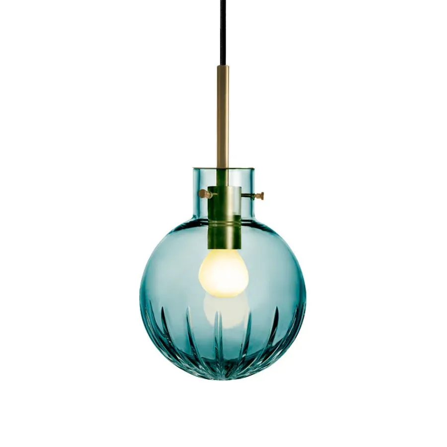 HADELAND GLASSVERK Taklamper|Krystallkuler-KRYSTALLKULE TAKLAMPE STOR STJERNE BLÅGRØNN 160MM Blågrønn