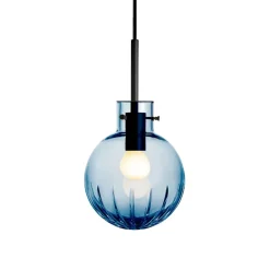 HADELAND GLASSVERK Taklamper|Krystallkuler-KRYSTALLKULE TAKLAMPE STOR STJERNE STÅLBLÅ 160MM Stålblå