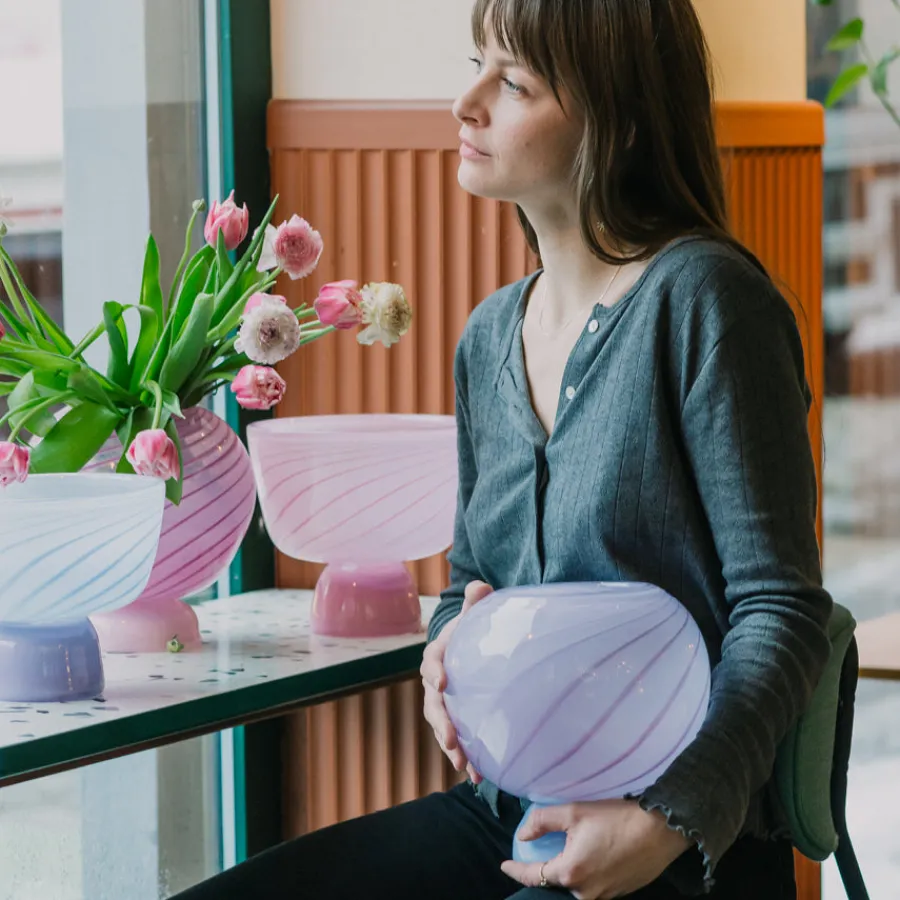 HADELAND GLASSVERK AS Vaser|Kunstglass-KUMI STOR VASE FIOLETT / BLÅ Lilla