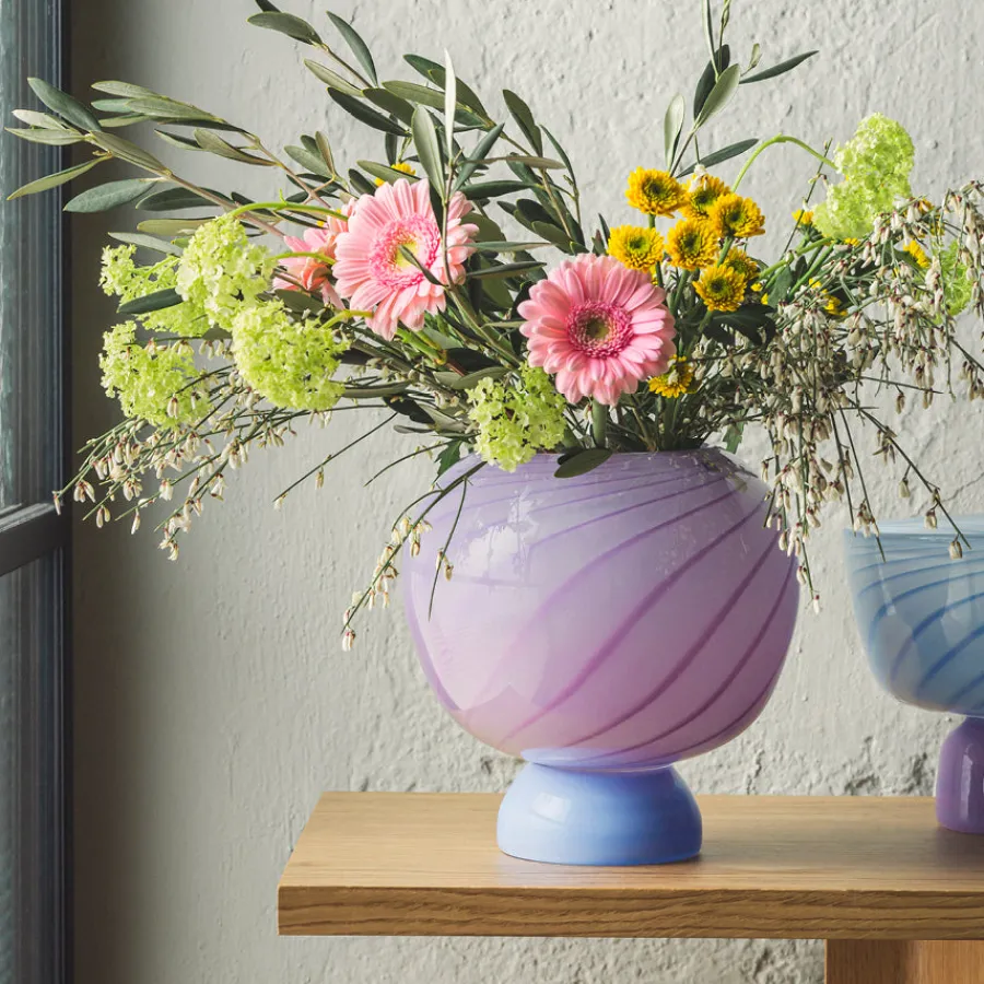 HADELAND GLASSVERK AS Vaser|Kunstglass-KUMI STOR VASE FIOLETT / BLÅ Lilla