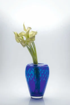 HADELAND GLASSVERK Vaser-LOBELIA VASE 24,5 CM BLÅ