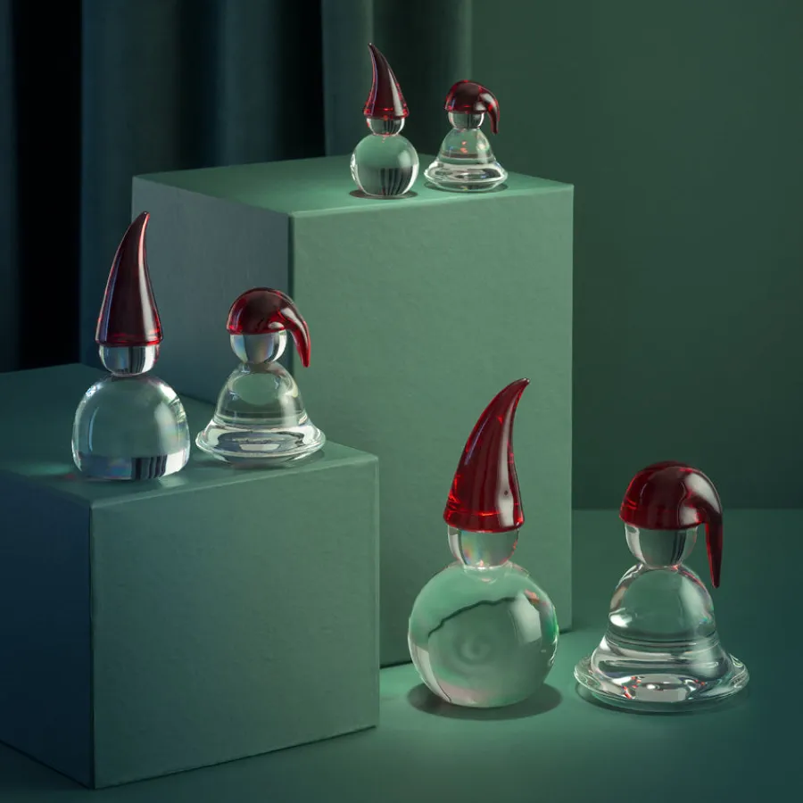 HADELAND GLASSVERK AS Julepynt-NISSEKONE 8 CM Rød