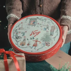 NORGESGLASSET Oppbevaring Og Krukker-KAKEBOKS RUND Rød