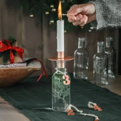 NORGESGLASSET Lysestaker-LYSHOLDER TIL NORGESFLASKE ROSEGULL