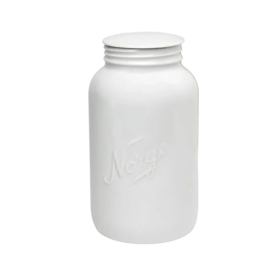 NORGESGLASSET Oppbevaring Og Krukker-OPPBEVARINGSKRUKKE M/LOKK 1,3 L Hvit