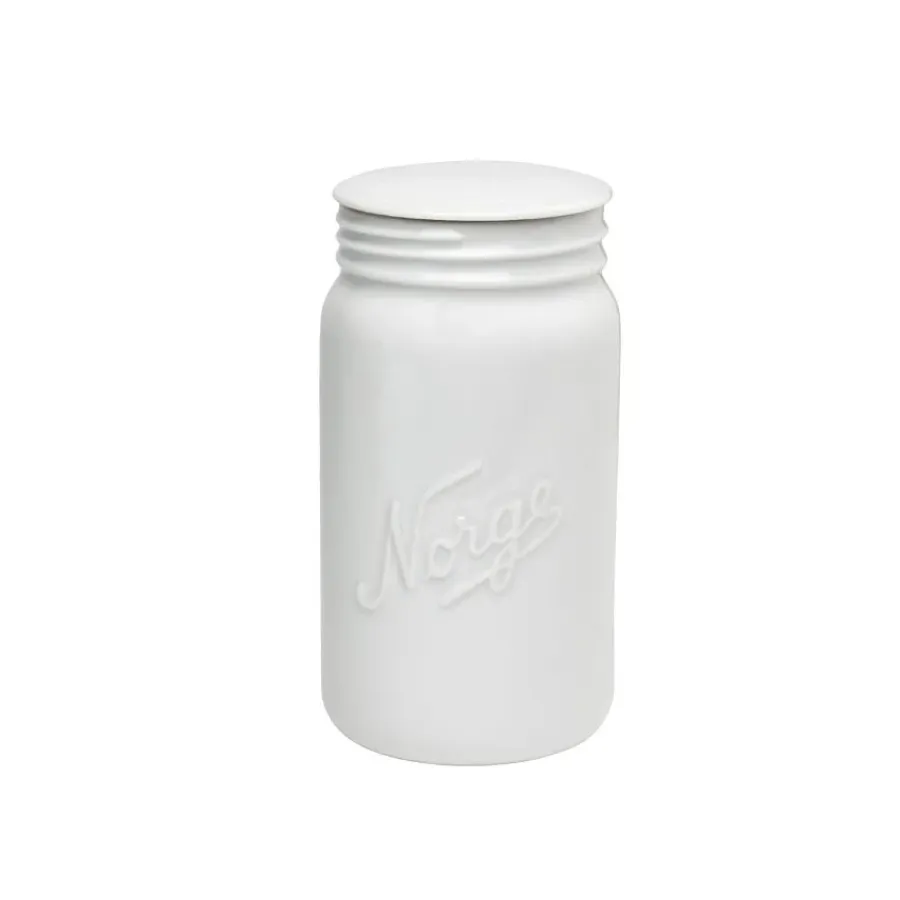NORGESGLASSET Oppbevaring Og Krukker-OPPBEVARINGSKRUKKE M/LOKK 0,7 L Hvit