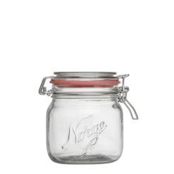 NORGESGLASSET Oppbevaring Og Krukker-OPPBEVARINGSGLASS 0,4L HENGSLET LOKK 4PK