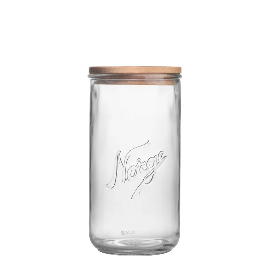 NORGESGLASSET Oppbevaring Og Krukker-OPPBEVARINGSGLASS 20 CM TRELOKK Klar