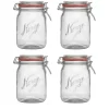 NORGESGLASSET Oppbevaring Og Krukker-OPPBEVARINGSGLASS 0,7L HENGSLET LOKK 4PK
