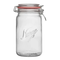 NORGESGLASSET Oppbevaring Og Krukker-OPPBEVARINGSGLASS 1L HENGSLET LOKK Klar