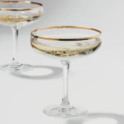 HADELAND GLASSVERK AS Champagneglass-ODYSSÉ CAVASKÅL 25CL 2PK KANT Gull