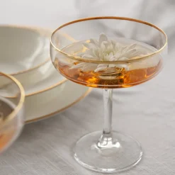 HADELAND GLASSVERK AS Champagneglass-ODYSSÉ CAVASKÅL 25CL 2PK KANT Gull