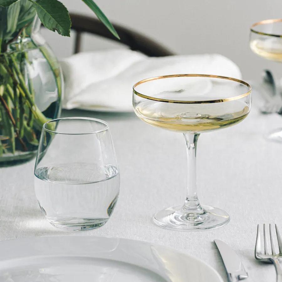 HADELAND GLASSVERK AS Champagneglass-ODYSSÉ CAVASKÅL 25CL 4PK GULLKANT