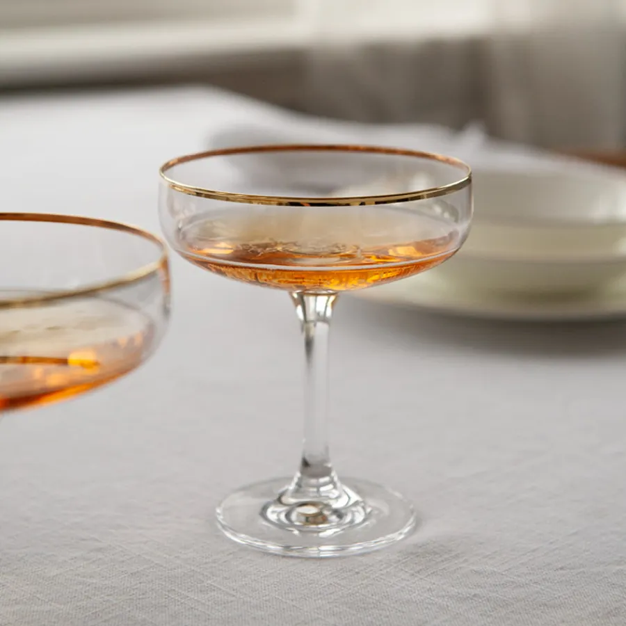 HADELAND GLASSVERK AS Champagneglass-ODYSSÉ CAVASKÅL 25CL 4PK GULLKANT