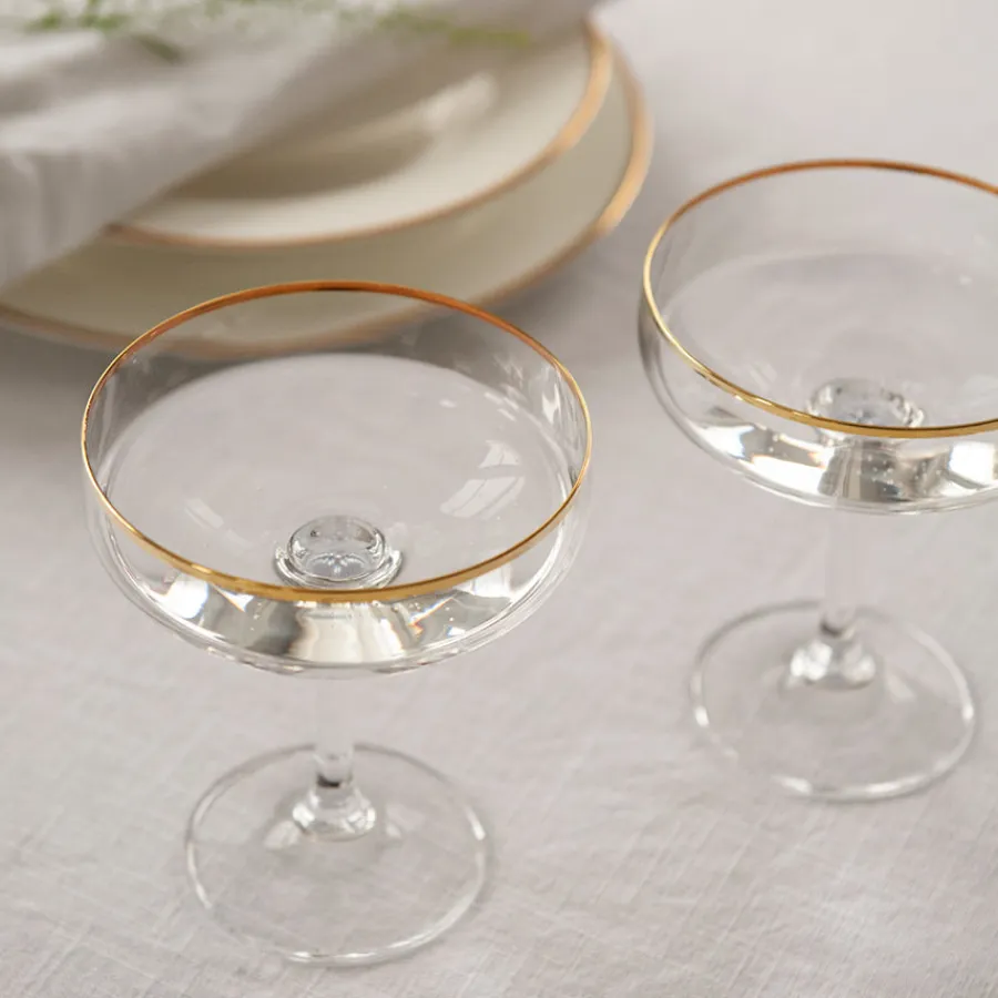 HADELAND GLASSVERK AS Champagneglass-ODYSSÉ CAVASKÅL 25CL 4PK GULLKANT