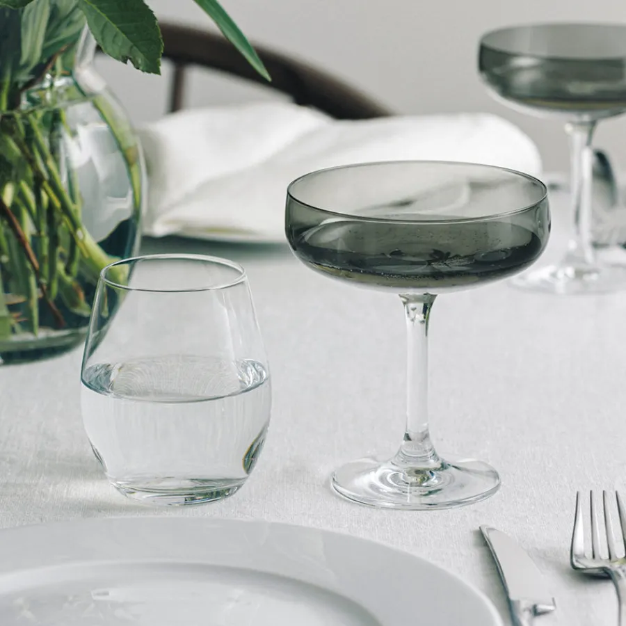 HADELAND GLASSVERK AS Champagneglass-ODYSSÉ CAVASKÅL 25CL 2PK RØKGRÅ Røkgrå