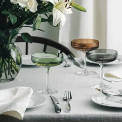 HADELAND GLASSVERK AS Champagneglass-ODYSSÉ CAVASKÅL 25CL 2PK RØKGRÅ Røkgrå