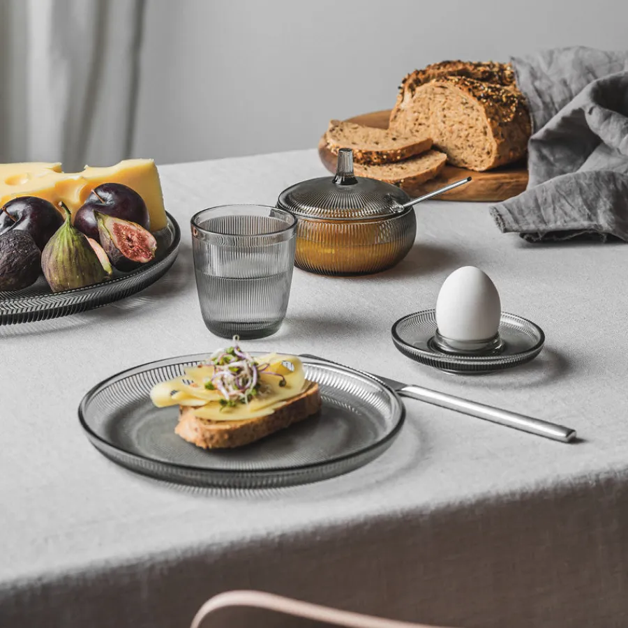 HADELAND GLASSVERK AS Tallerken Og Servise-SIRI ASJETT 20,5 CM 4PK RØKGRÅ Røkgrå