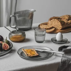 HADELAND GLASSVERK AS Tallerken Og Servise-SIRI ASJETT 20,5 CM 4PK RØKGRÅ Røkgrå